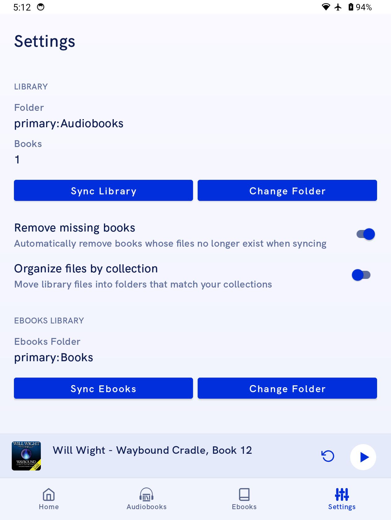 FrostBooks ebook reading interface