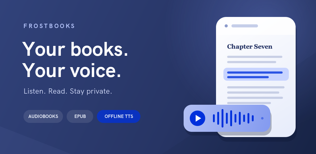 FrostBooks visual identity: Your books. Your voice.